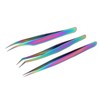 3PCS Eyelash Tweezers Stainless Steel Lash Tweezers Set False Eyelash
