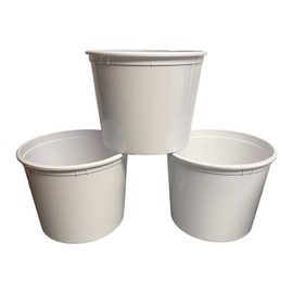 TALISMAN White Offering, Donation, Ice Buckets, 160 Ounces, Pack 3, 8 Inches Tall, Black