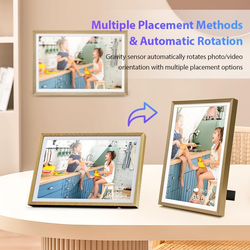 Digital Picture Frame 32 GB 10.1 Inch WiFi Touchscreen Digital