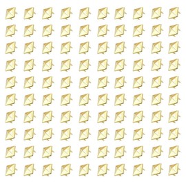 100Pcs Pyramid Studs 8mm Gold Square Studs Rivets for Crafting Sewing Clothing Leather