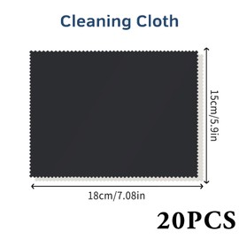 AOOTUERL 20er Pack Brillenputztücher Mikrofaser Brillenputztücher in Optikerqualität Hochwertiges Reinigungstuch für Nanofasertuch Bildschirme und Gläser 15x18cm in Schwarz/Weiß