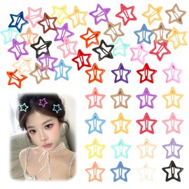 Stars, Hair Pins, Approximately 50 Pieces, Cute and Colorful, Mini Star-Shaped Hair Accessory, Patch Closure, Secure, Color Selection, DIY Hair Ornament, Bangs, Hair Clip, Kids, Adults, Women, Kimono