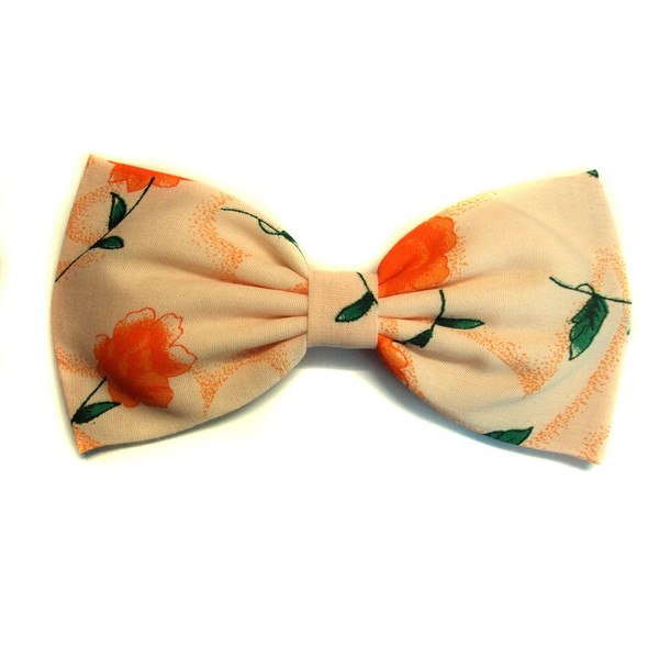 Floral Print Collection Hairbows-alligator Clip, Barrette, Headband (Orange & Peach