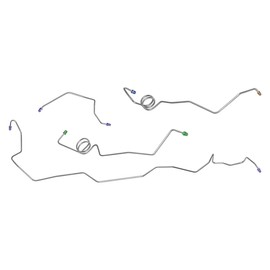 Inline Tube Compatible with 1978-88 GM G-Body Without Hydroboost Power Disc Front Brake Line Kit 4pc, OE Steel