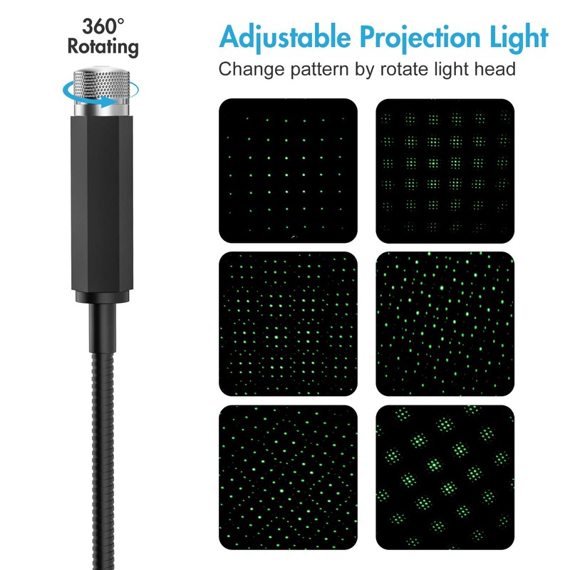 ROLEES Star Projector Night Light Adjustable Romantic Galaxy Flexible USB