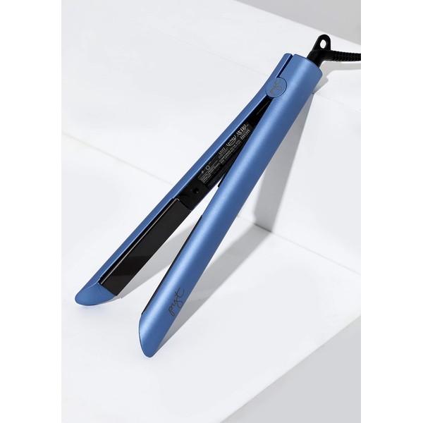 Luxe Hair Straightener 1’’ Ceramic Flat Iron for Professional Styling. Dual Voltage 110/240, for Straighten, Curl or Wave.(Blue Topaz)