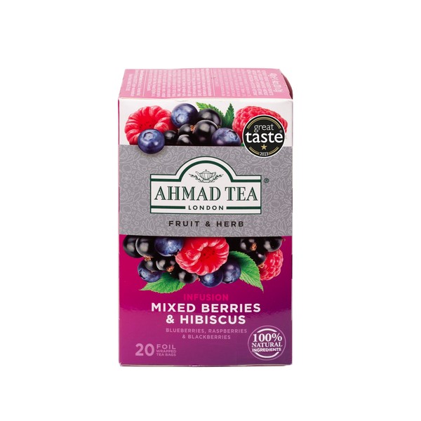 Ahmad Tea, Mixed Berries & Hibiscus, 20 Count (Pack of 6)