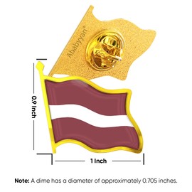 Latvia Flag Lapel Pin - Enamel Metal National Badge | World Travel Souvenir Gifts for Men & Women | Country Flag Patriotic Brooch Bulk Pack of Pins for Hat, Tie, Clothes, Backpack (1pc)