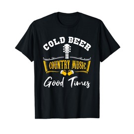 Vintage Cold Beer Country Music Good Times Musician Gift T-Shirt