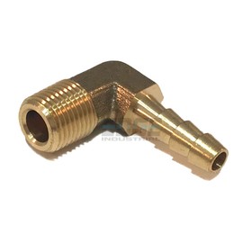 EDGE INDUSTRIAL 3/16" Hose ID to 1/8" Male NPT MNPT 90 Degree Brass Elbow Fitting Fuel/AIR/Water/Oil/Gas/WOG