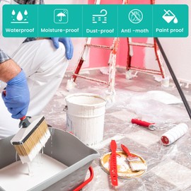 Hejo Set of 2 Protective Film Painters, 4 x 5 m Thick Painting Film, Painter's Tarpaulin, Painter's Cover Film, Transparent Construction Film Made of PE, Large Tarpaulin for Painting, Renovation,