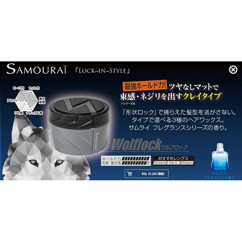 Samurai Lock In Style Wolf Lock Hair Wax, 80 Grams