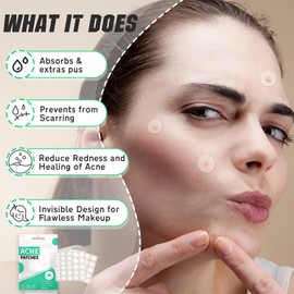 264 Pcs Spots Patches Pimple Patches Hydrocolloid Invisible Dots Spots With Tea Tree & Salicylic Acid Pimple Dots Waterproof and Breathable Acne Patches (264 PCS)