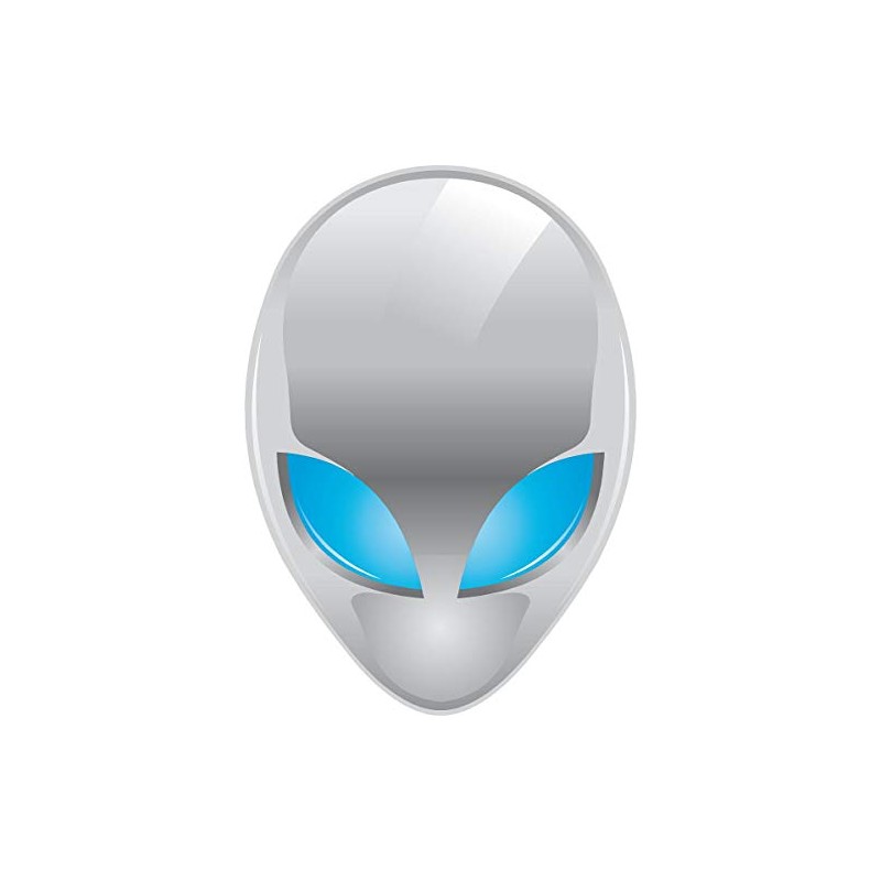 Grey Alien Head Sticker 3" x 1.8"