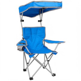 Plexon Assorted Kid’s Folding Chair with Canopy – Children’s Outdoor Chair with Sunshade, Cup Holder & Storage Bag – Random Color Received