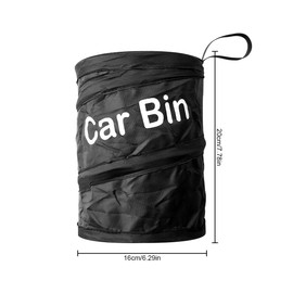 Jagowa Collapsible Car Bin,Portable and Waterproof Trash Can for Vehicles, Multifunctional Hanging Rubbish Bin with Garbage Bag - Black.