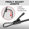 Adjustable Bungee Cords with Carabiner Hooks - Heavy Duty Elastic