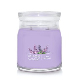 Yankee Candle Lilac Blossoms Scented, Signature 13oz Medium Jar 2-Wick Candle, Over 35 Hours of Burn Time