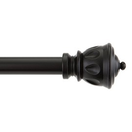 Kenney Kiera Standard Decorative Window Curtain Rod, 48"-86", Black