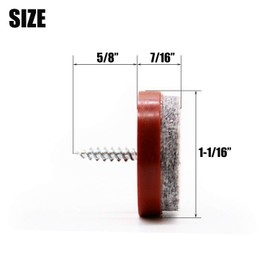 Screw-in Felt Pads - 60pcs 1-1/16 Inch Brown Furniture Chair Table Glides Pad Floor Protectors for Wooden Legs Feets