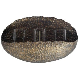 Mercana Chaucer II Wall Mounted Candle Holders Hammered Metal in a Bronze Tint