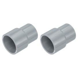 sourcing map 2 Pcs UPVC Reducer Pipe Fitting, 25x20mm PVC Straight Pipe Coupling Adapter Connector for Home Sewer Plumbing Water Line, Grey