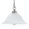 SHENGQINGTOP Plug in Pendant Light Alabaster Glass Shade Hanging Lamp