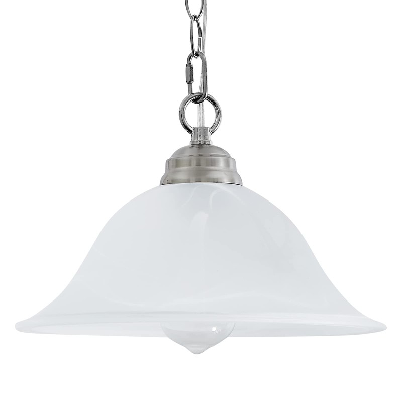 SHENGQINGTOP Plug in Pendant Light Alabaster Glass Shade Hanging Lamp