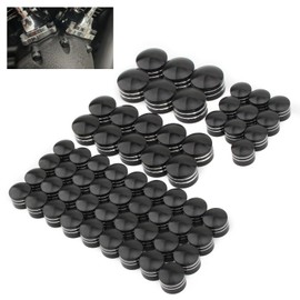 Motorcycle Bolt Covers Engine Head Bolt Toppers Caps Kit for Harley 2017-2024 Touring Road King Street Glide Road Glide Electra Glide 2018-2024 Softail Fat Bob Breakout Lowrider S (Black White)