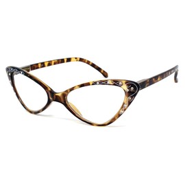Visual Plus 2 Pack Retro Cat Eye Reading Glasses | Cateye Glasses for Women | Cat Eye Readers with Spring Hinge | Womens Readers (Black and Tortoise Brown, 1.75 Strength)