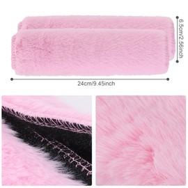 Gurtpolster Auto Gurtschutz Sicherheitsgurt Schulterpolster Gurtschoner Faux Rabbit Fur Gürtelkissen Schutzkissen Polsterung für Sitzgurt 1 Paar Rosa