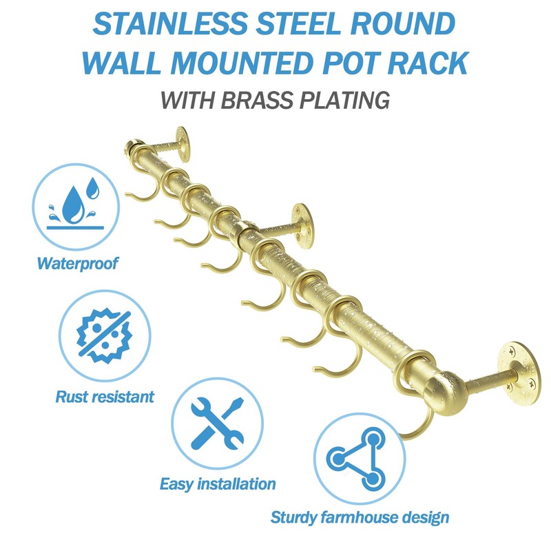 ROTHLEY Stainless Steel Pot and Pan Hanger - 39.4 Inch