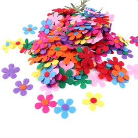 250 Pcs Felt Flowers Fabric Flower Embellishments, Small Craft Flowers Felt Flower Appliques, Colorful Felt Flower Bulk for DIY Crafts Sewing Handcraft Decoration, Clothes Hats Bags Craft Decorations