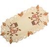 Owl Table Runner Tablecloth Linen Look Cream Beige Autumn Leaf