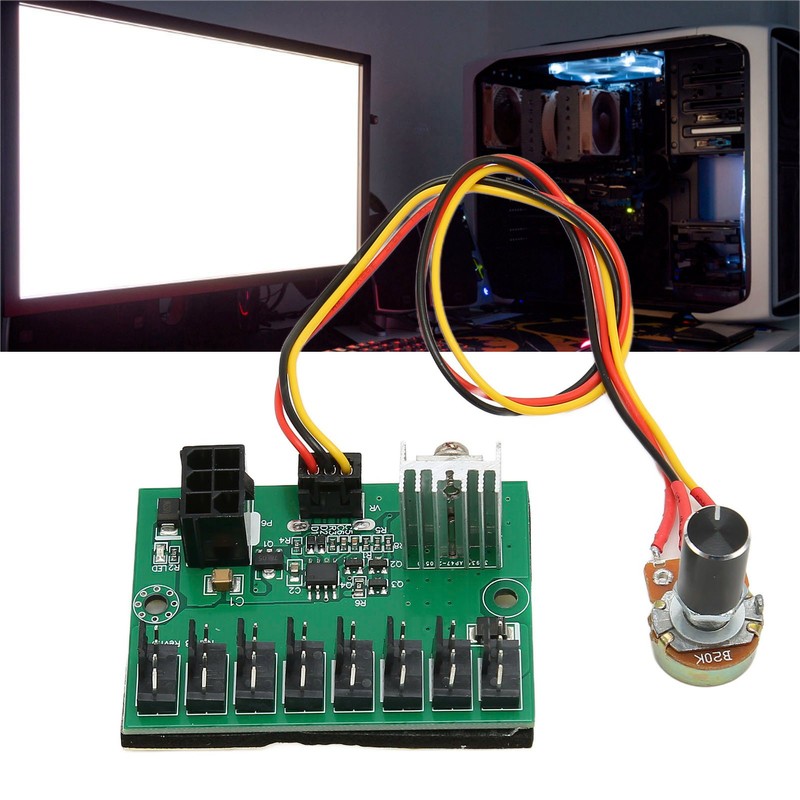PWM Fan Hub DC 12V 8 Way PC Fan Speed