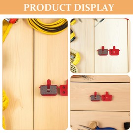 iplusmile Bicycle Disc Brake Pads 2 Pairs 4 Pieces with Spring Semi Metal Brake Pads Shimano B01S M355 M446 Compatible Mountain Bike Cross Bike Replacement High Braking Power Red