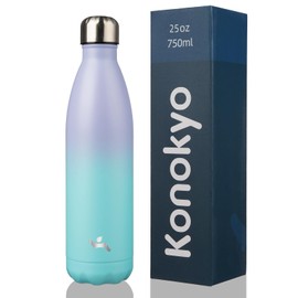 Konokyo Insulated Water Bottles,25 oz Double Wall Stainless Steel Vacumm Metal Flask for Sports Travel,Lavender Green