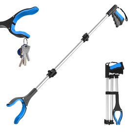 43" Grabber Reacher Tool Foldable Extension Grabber for Seniors Blue