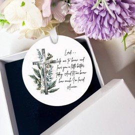 Acecare 10PCS Acrylic Christmas Ornaments Christmas Tree Hanging Acrylic Round Label