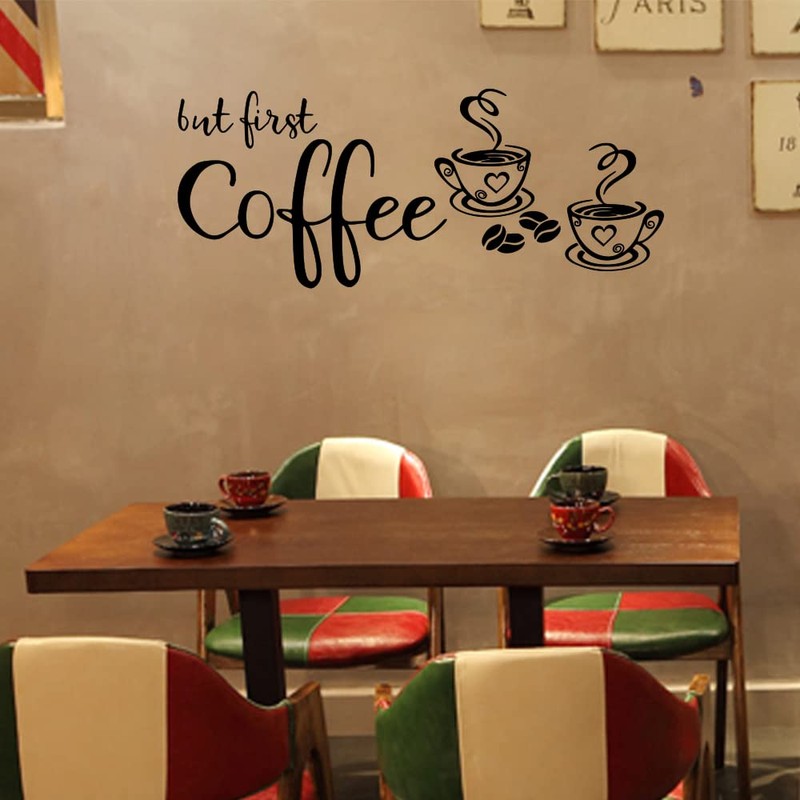But First Coffee Vinyl Wall Decal Sticker for Coffee Shop