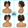 A ANYTIME Transparent Full Lace Braided Wigs Short Cute Handmade