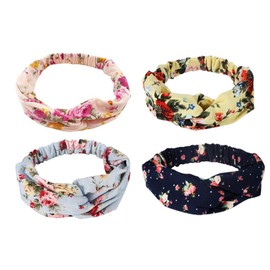 DRESHOW Women's Headbands, Pack of 4, Soft Elastic Headbands, Hairbands, Head Wraps, Sweet Hair Accessories for Everyday Life, Yoga, Sports, Fitness