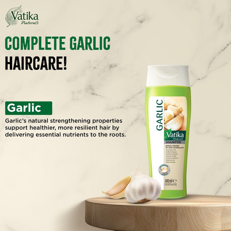 Vatika Naturals Garlic Shampoo & Conditioner Combo, 400 ml, For