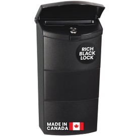 Small Plastic Mailbox with Lock & Keys, Easy to Install Wall Mount, Lightweight, Heavy Duty, Rustproof, Maintenance-Free Vertical Mail Box for House Porch - 8.25” x 4” x 13.75” (Rich Black Locking)