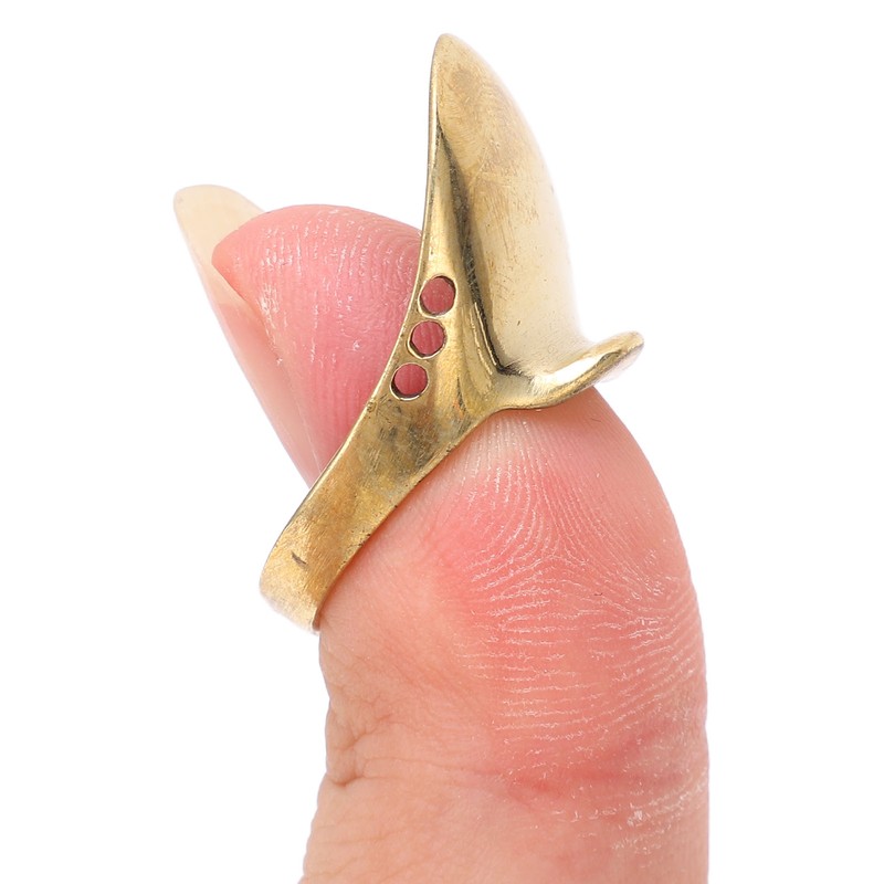 Brass Archery Thumb Ring Portable Finger Protector with Anti Lost