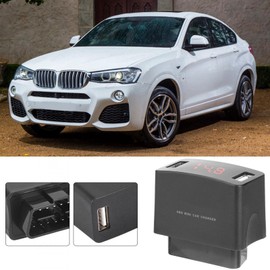 Dual-USB-Ladebuchse, Langlebiges ABS OBD MINI Dual-USB-Ladebuchse mit Spannungsanzeige für 12/24V Auto für Obd Usb Obd Mini Usb Obd Ladegerät Obd Usb 2.3a Obd Usb C Usb zu Obd Obd Hardwire Kit Mini