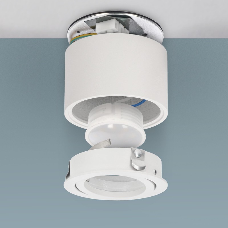 EDO Zalda OV Surface-Mounted Spotlight, White, Round, Extra Flat, Swivelling