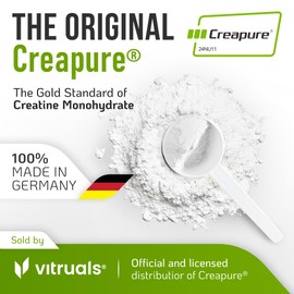 VITRUALS Creapure Creatine Monohydrate Powder – 10.58oz (0.66lb) (300g) German Creatine – Ultra-Pure for Strength & Recovery – 100% Made in Germany – with Scoop – Vegan, Keto-Friendly, Gluten-Free