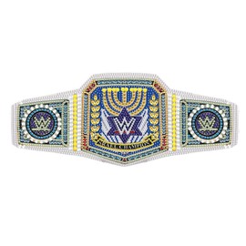 DIY 5D Belt Diamond Art Table Decorations Kit, 5D DIY Diamond Art Painting Waistband Universal Champion Diamond Art Belt for Men Women Art Craft Gift Home Office Tabletop (White)