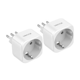 VINTAR 2 PC Adapter Italy Socket, Europe/Germany to Italy Travel Adapter for Italy, Syria, Uruguay, Chile, Maldives, L Shaped Travel Adapter, White